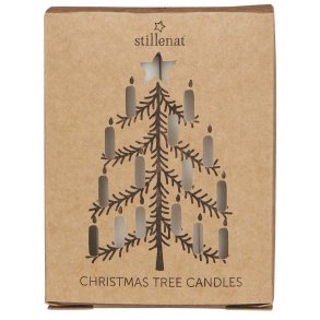 Juleske med 12 kertelys hvid stearin