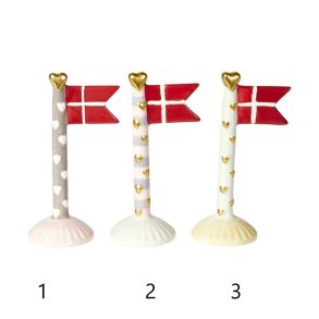 Keramik flag med hjerter - pris pr. stk