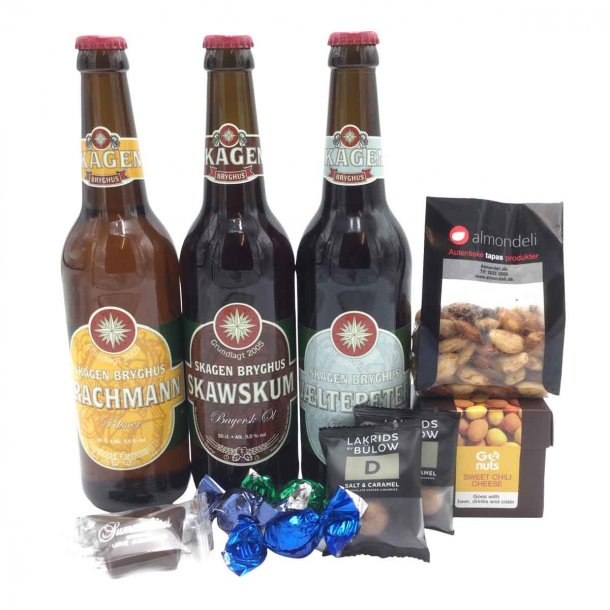 Mellem gave�ske med �l og snacks