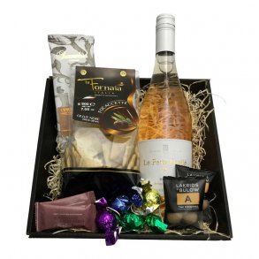 Gavekurv med Alkoholfri Ros�vin, S�dt og Snacks nr. 1