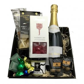 Gavekurv med Alkoholfri bobler, S�dt og Snacks nr. 3