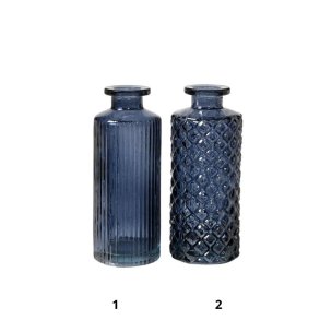 Vase i glas med m�nster - pris pr. stk