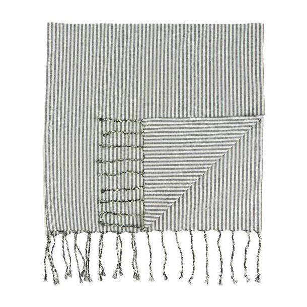 Hammam H�ndkl�de natur/sorte striber 100x150