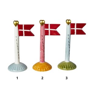 Keramik flag tillykke - pris pr. stk