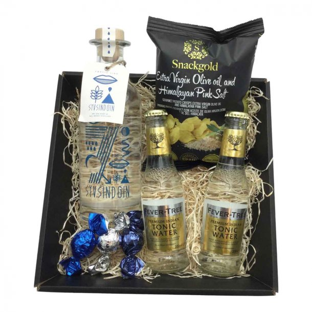 Gavekurv med Frste Sind Gin og Snacks