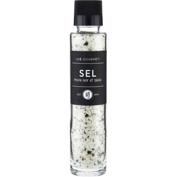 Salt med sort og hvid peber