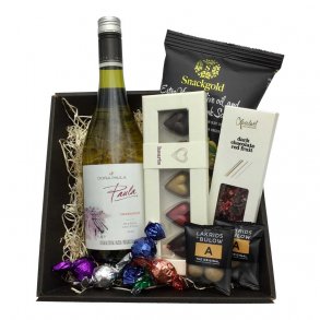 Gavekurv med Hvidvin, Chokolade og S�dt  nr. 2