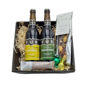 P�skekurv med p�ske �l fra FUR Bryghus