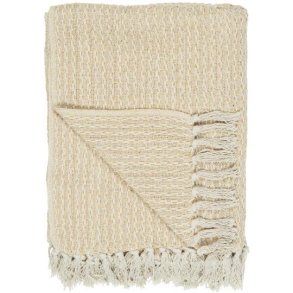 Plaid creme med gult mnster