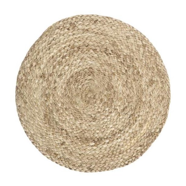 Dkkeserviet rund mrk natur jute