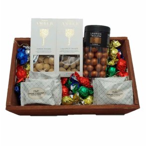 Delegave med chokolade og sdt kr. 450