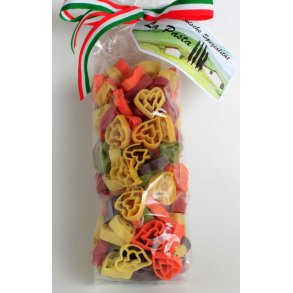 Pasta hjerter i flere farver